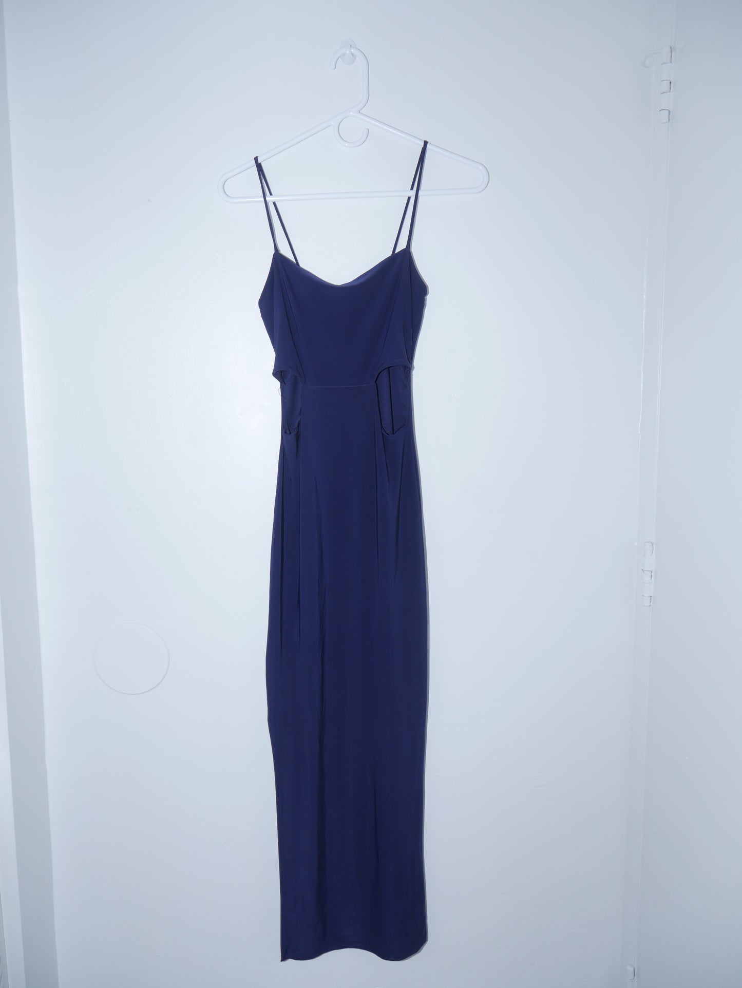 Navy Blue Strech Cut Out Dress