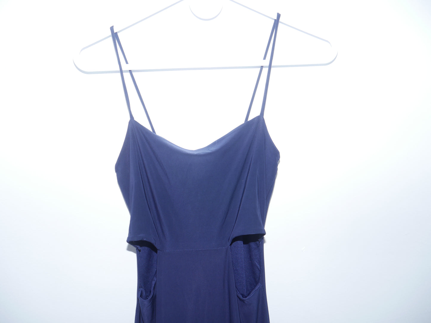 Navy Blue Strech Cut Out Dress