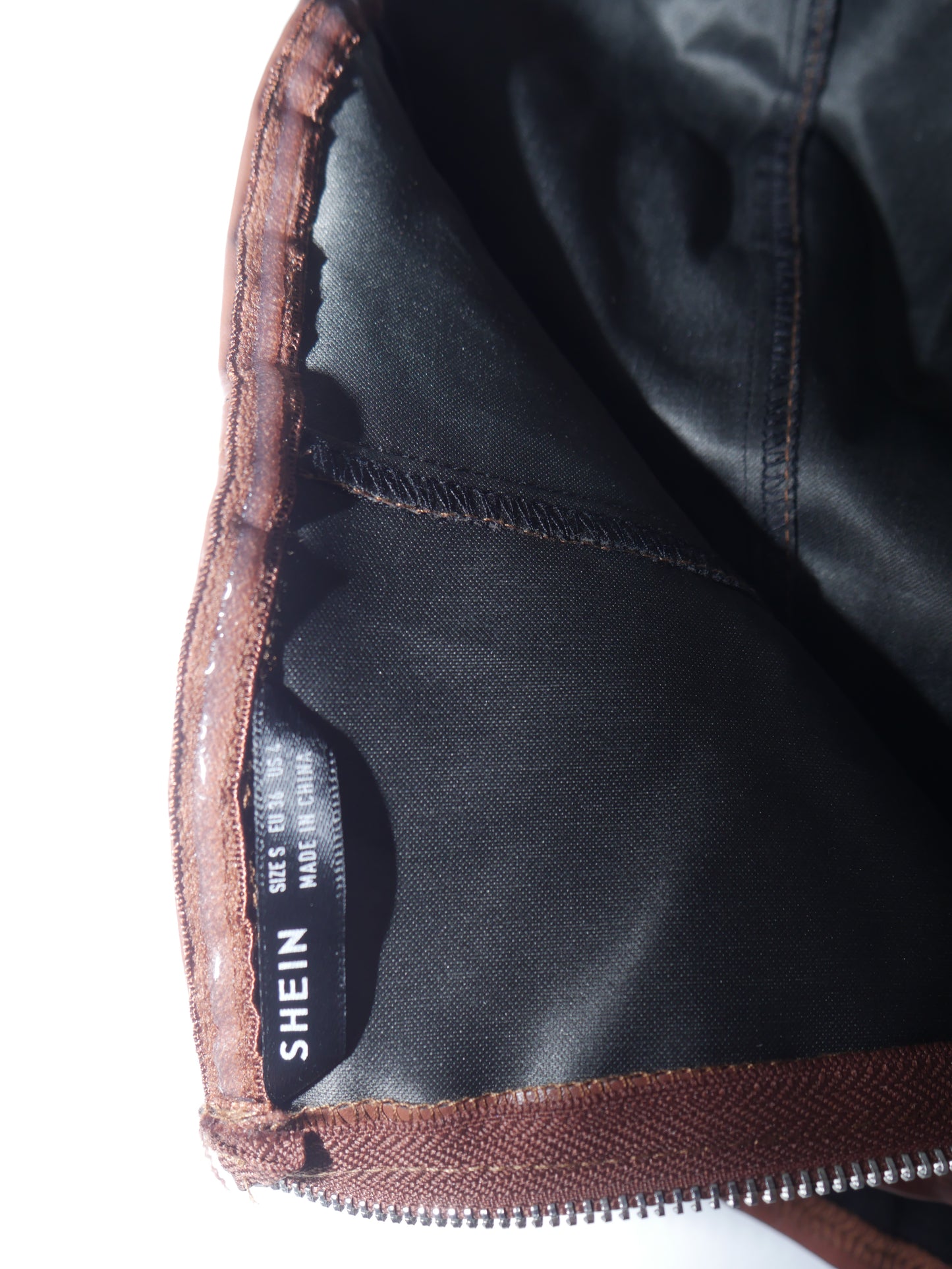 Faux Brown Leather Crop Top
