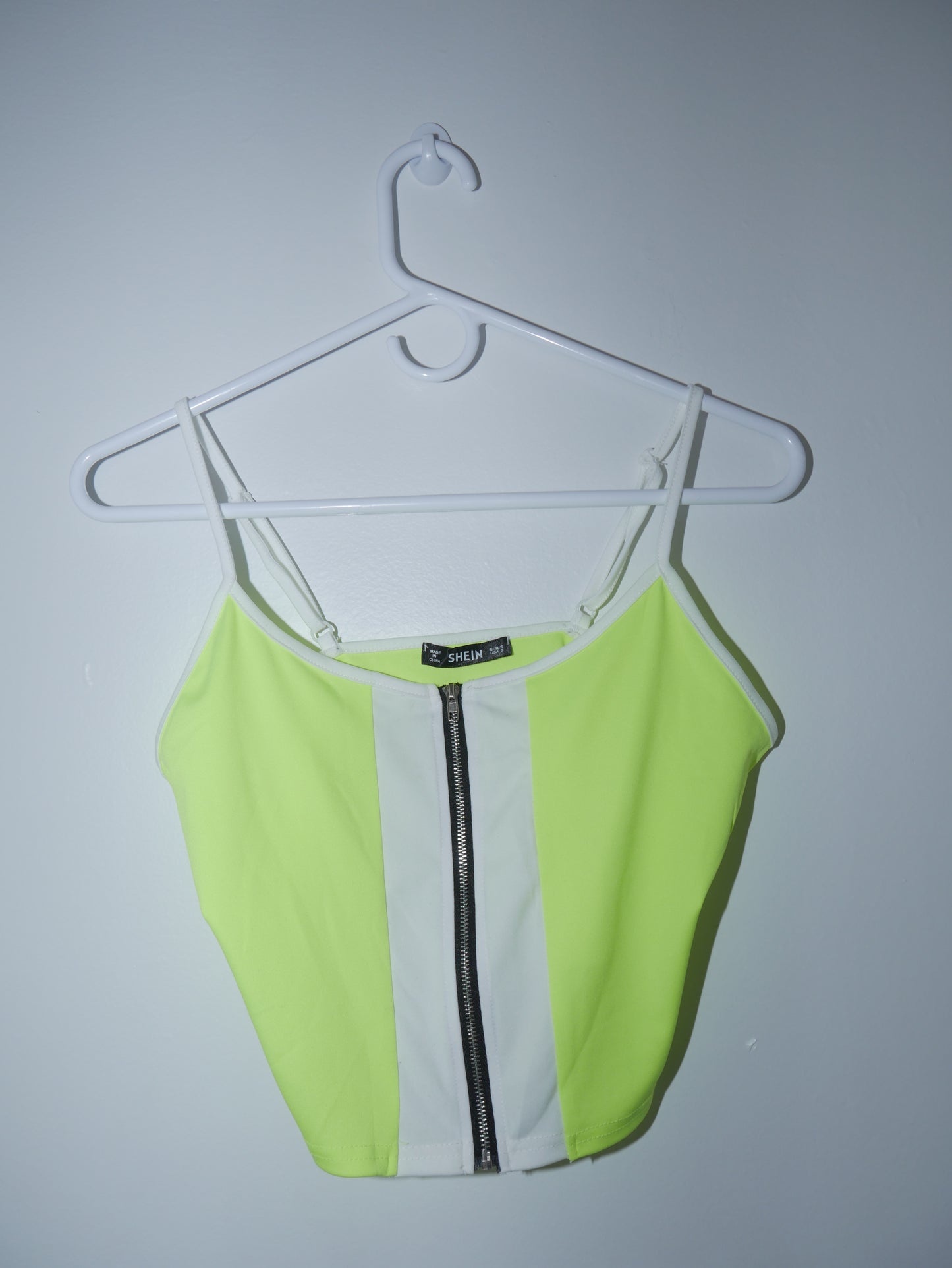 Neon Spandex Zipper Crop Top