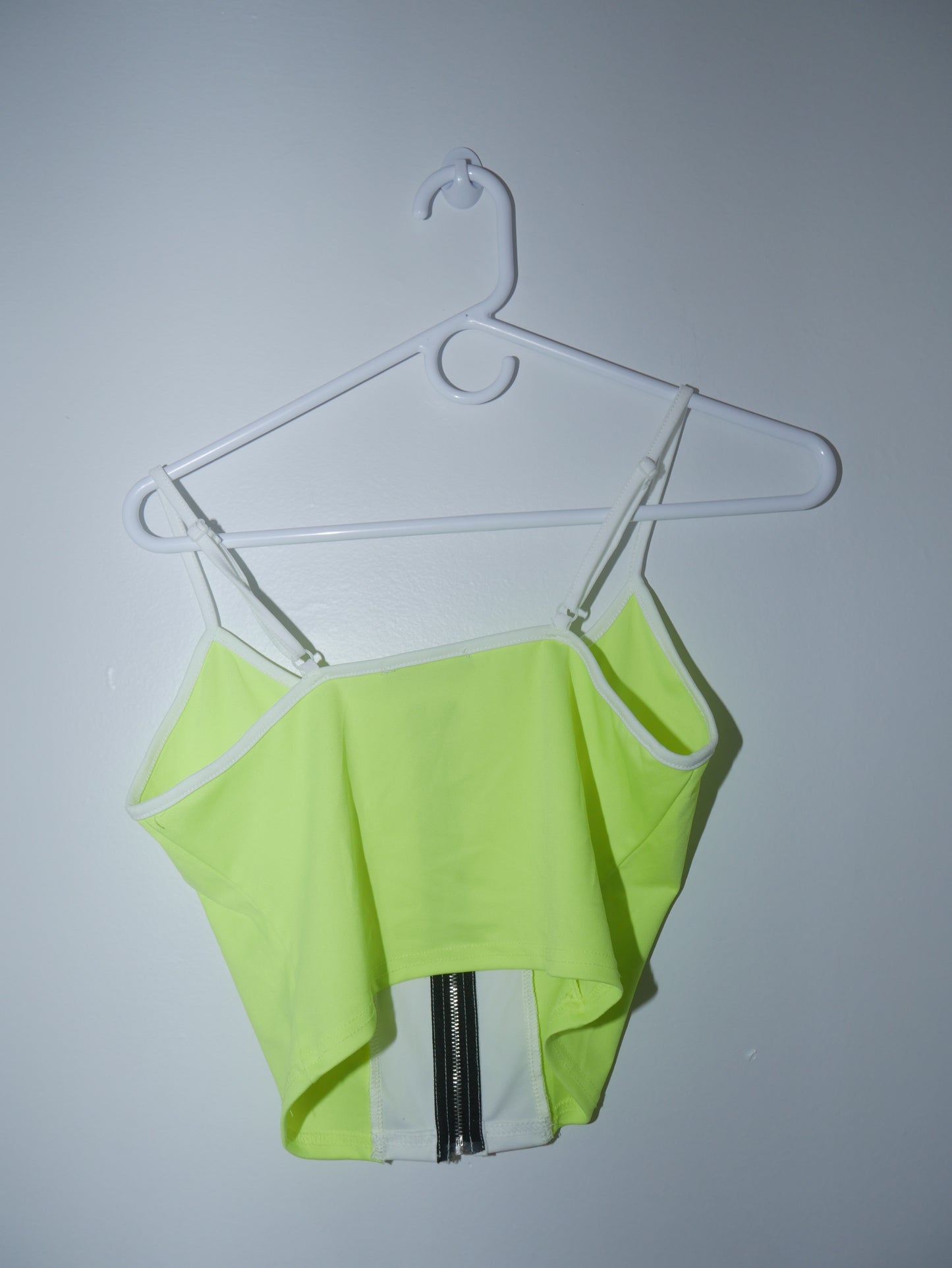 Neon Spandex Zipper Crop Top