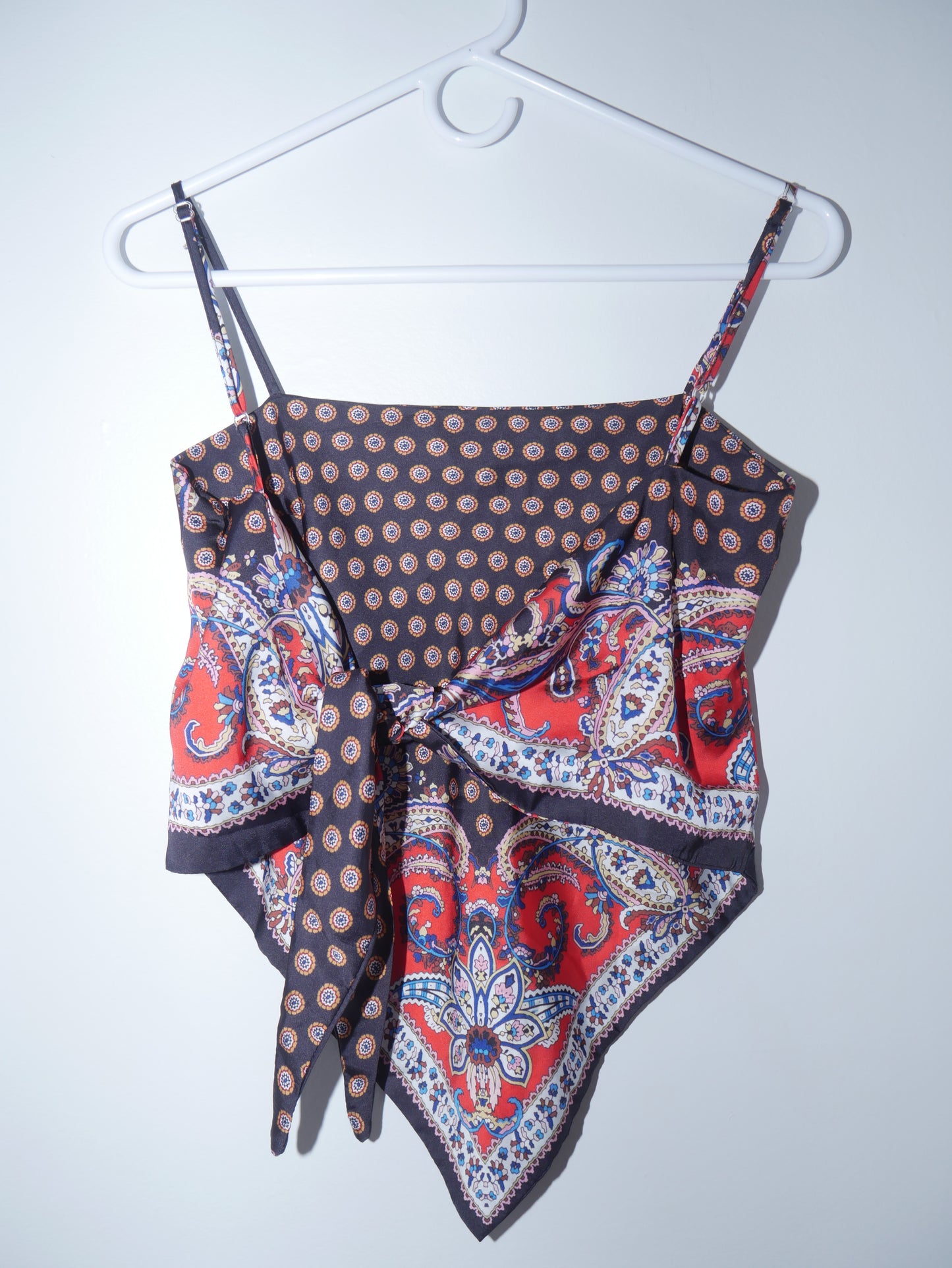 Silk Scarf Tie Top