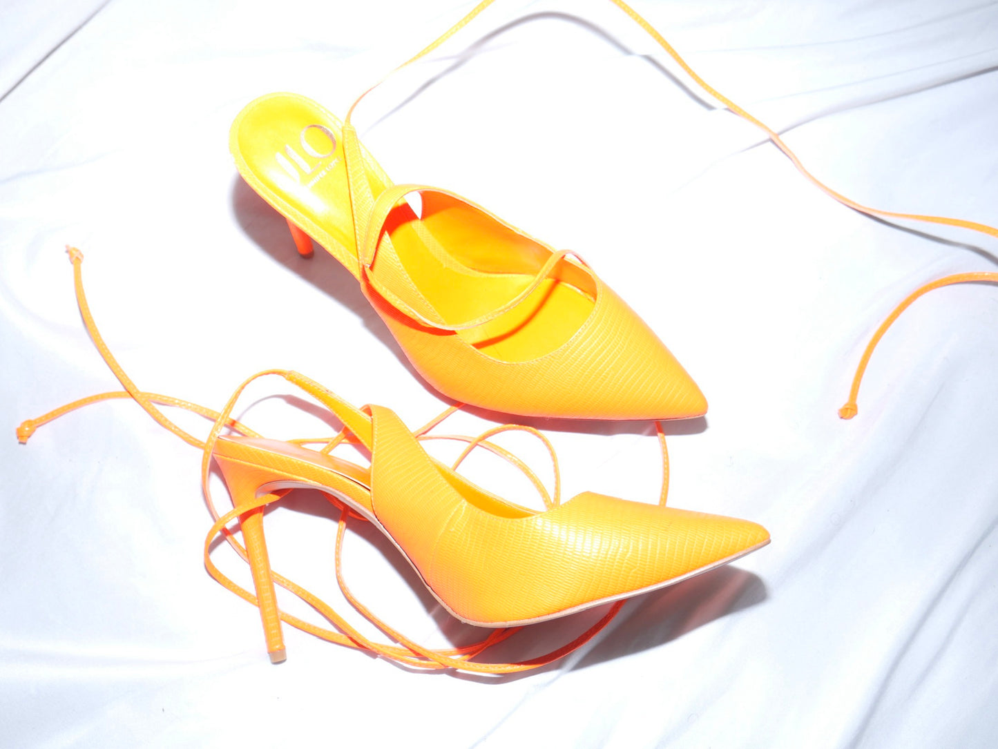 Neon Orange Lace Around Heels
