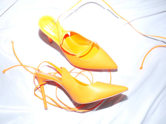 Neon Orange Lace Around Heels