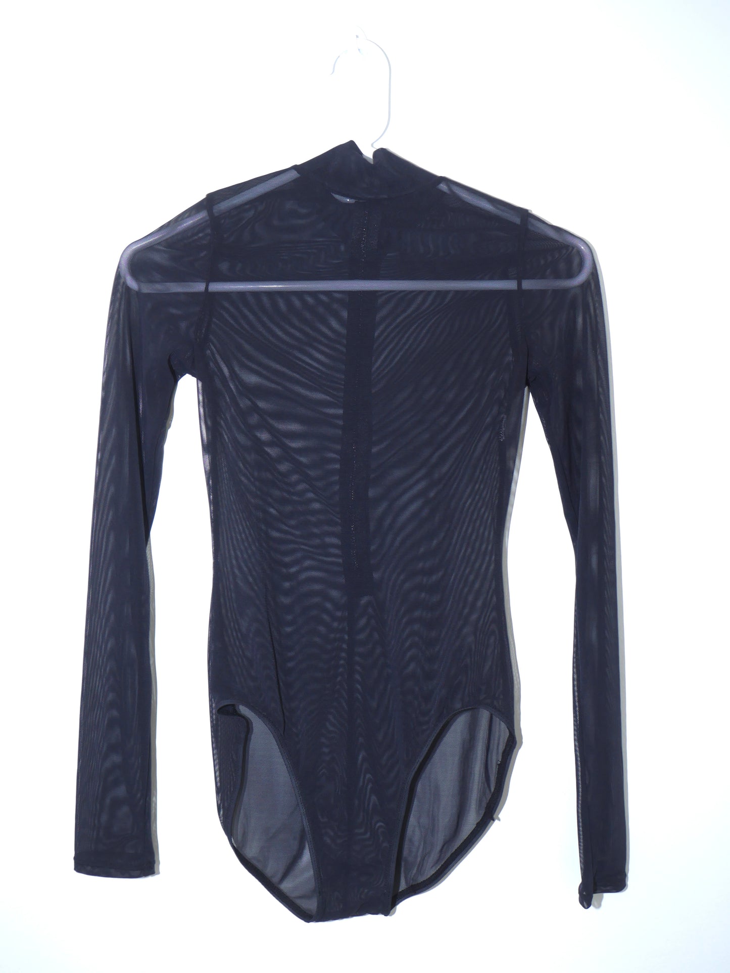 Black Mesh Leotard Turtleneck