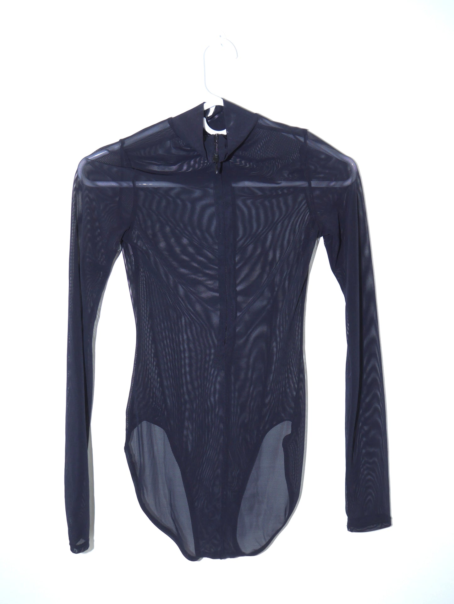 Black Mesh Leotard Turtleneck