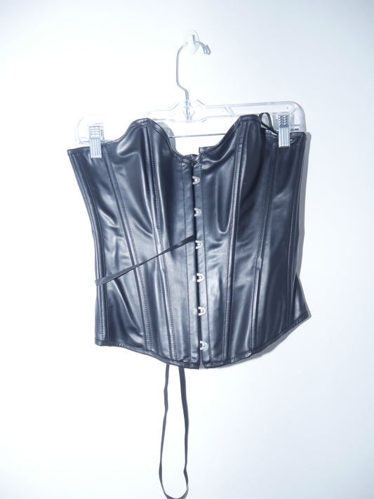 Faux Leather Corset