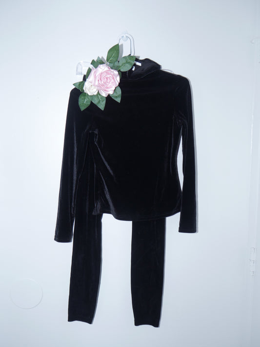 Black Velvet Turtleneck and Legging Set