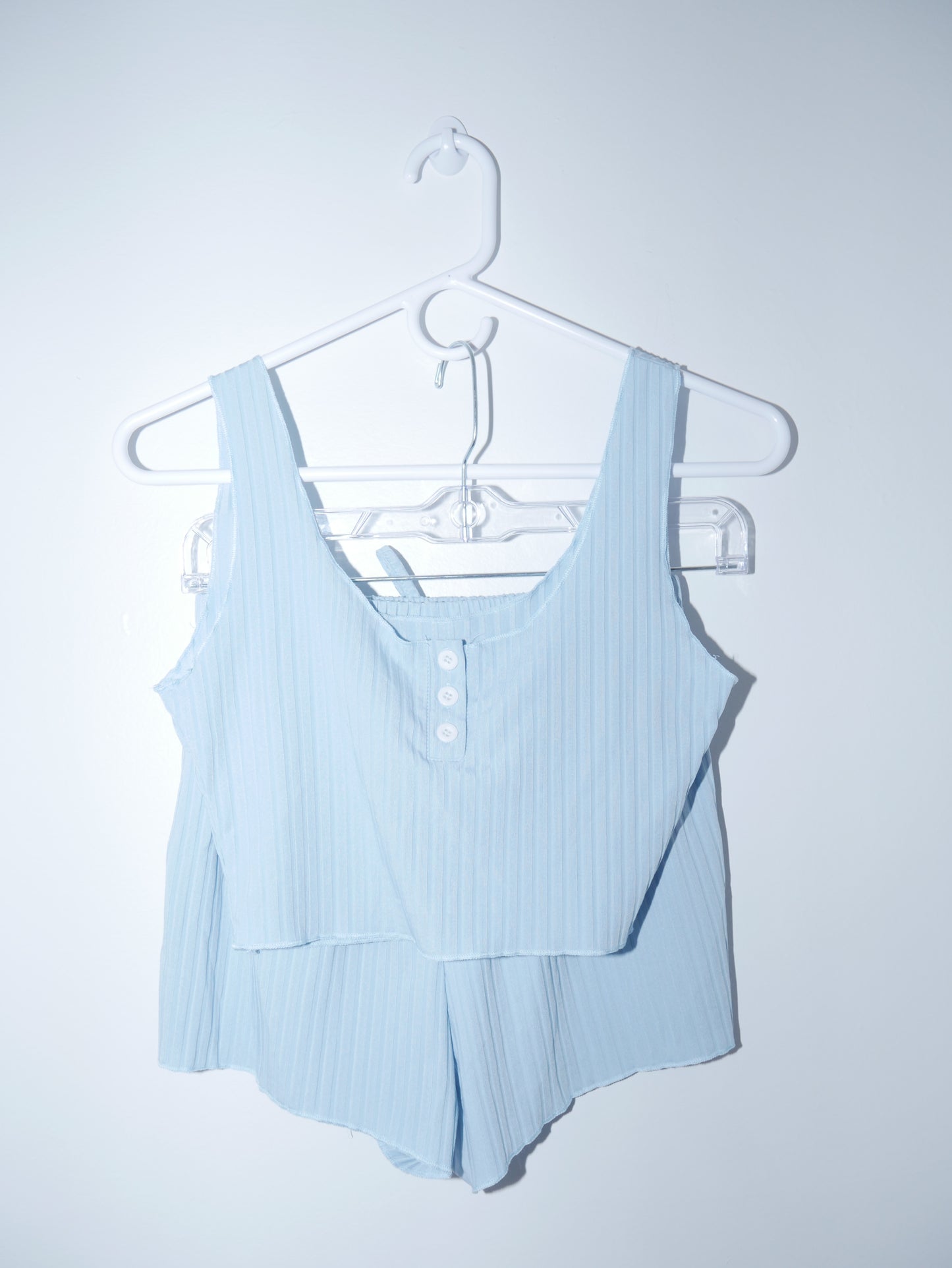 Two Piece Baby Blue Short Set