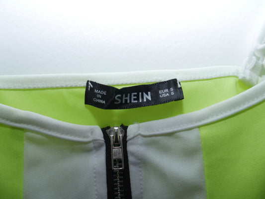 Neon Spandex Zipper Crop Top