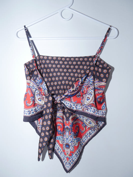 Silk Scarf Tie Top